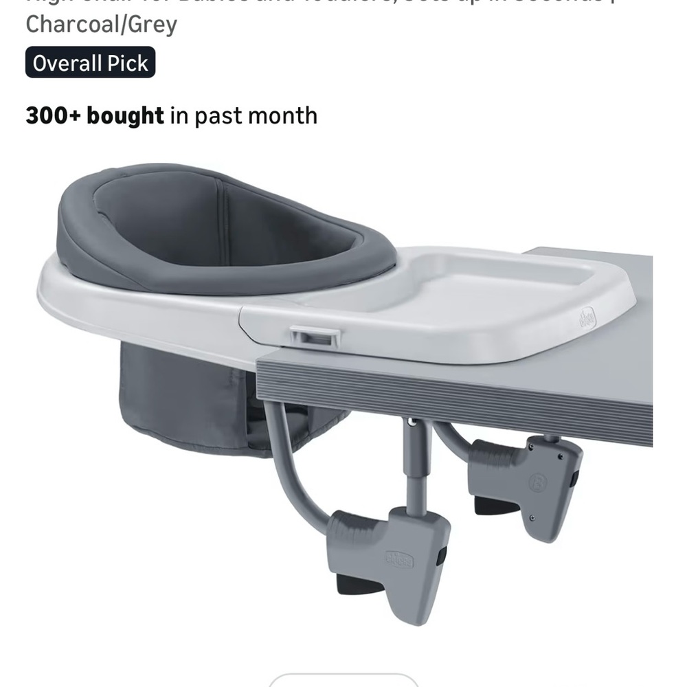 Chicco Fastlock 360 Gray Clip-On High Chair